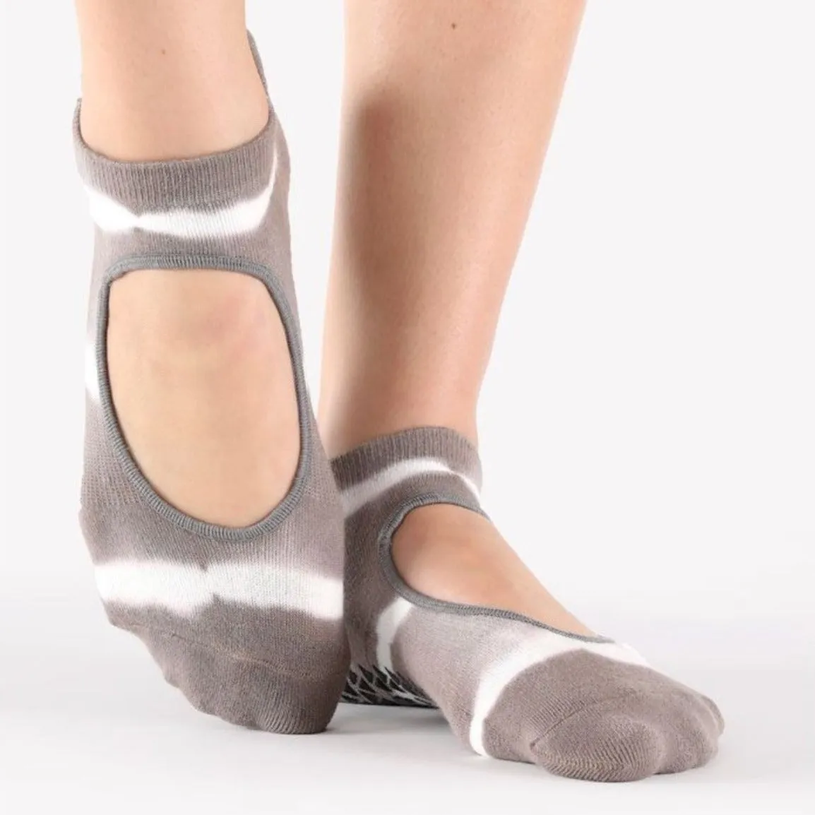 Grip Strap Socks - Shibori Warm Grey (Barre / Pilates)