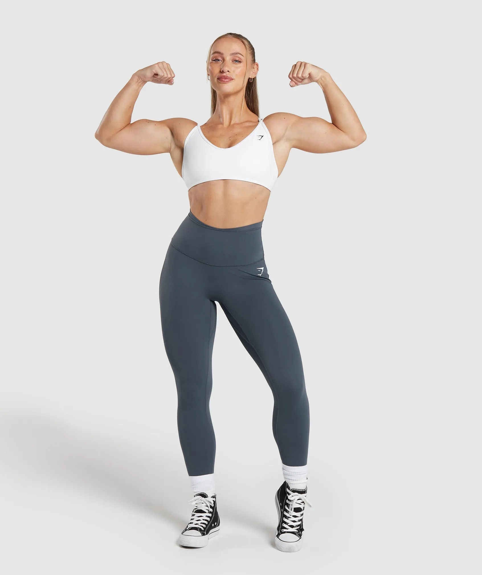 Gymshark Back Gains Sports Bra - White