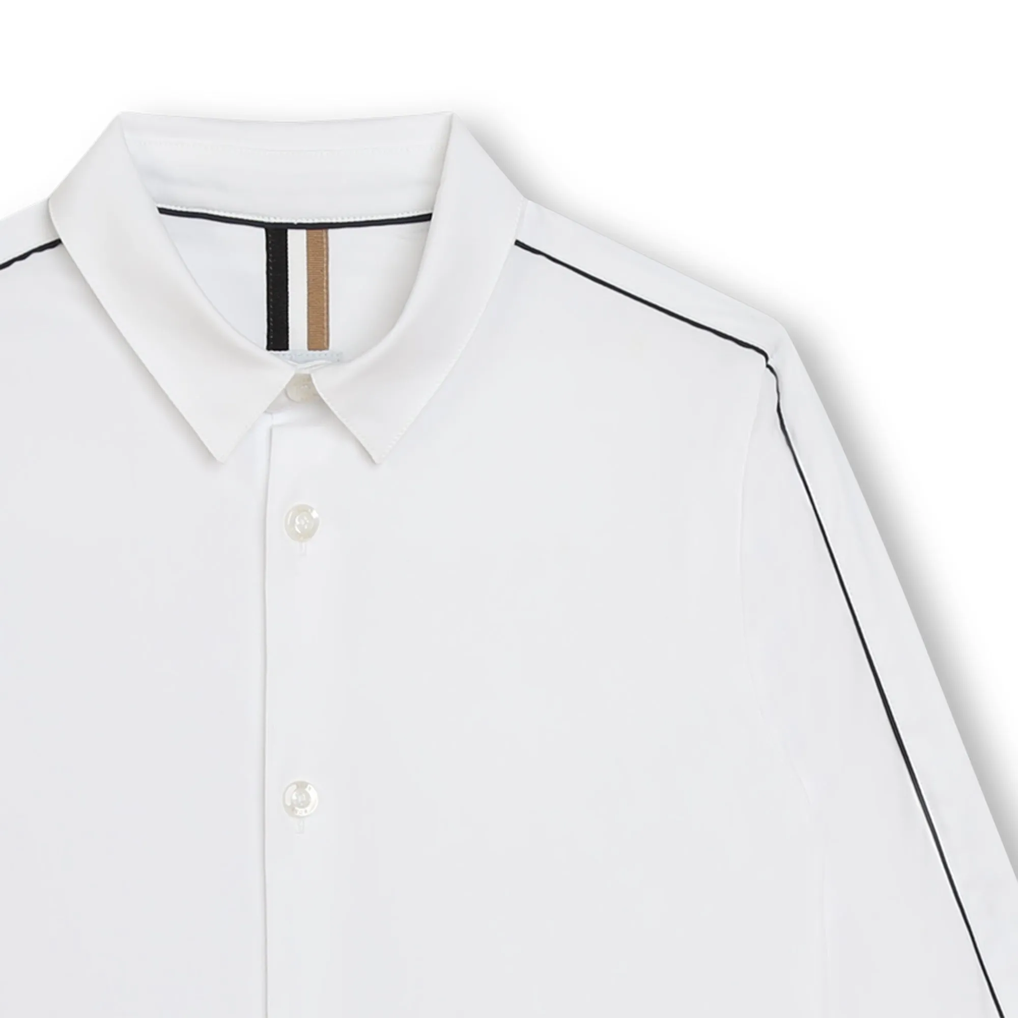 Hugo Boss Boys White Slim Fit Dress Shirt _ J50697-10P