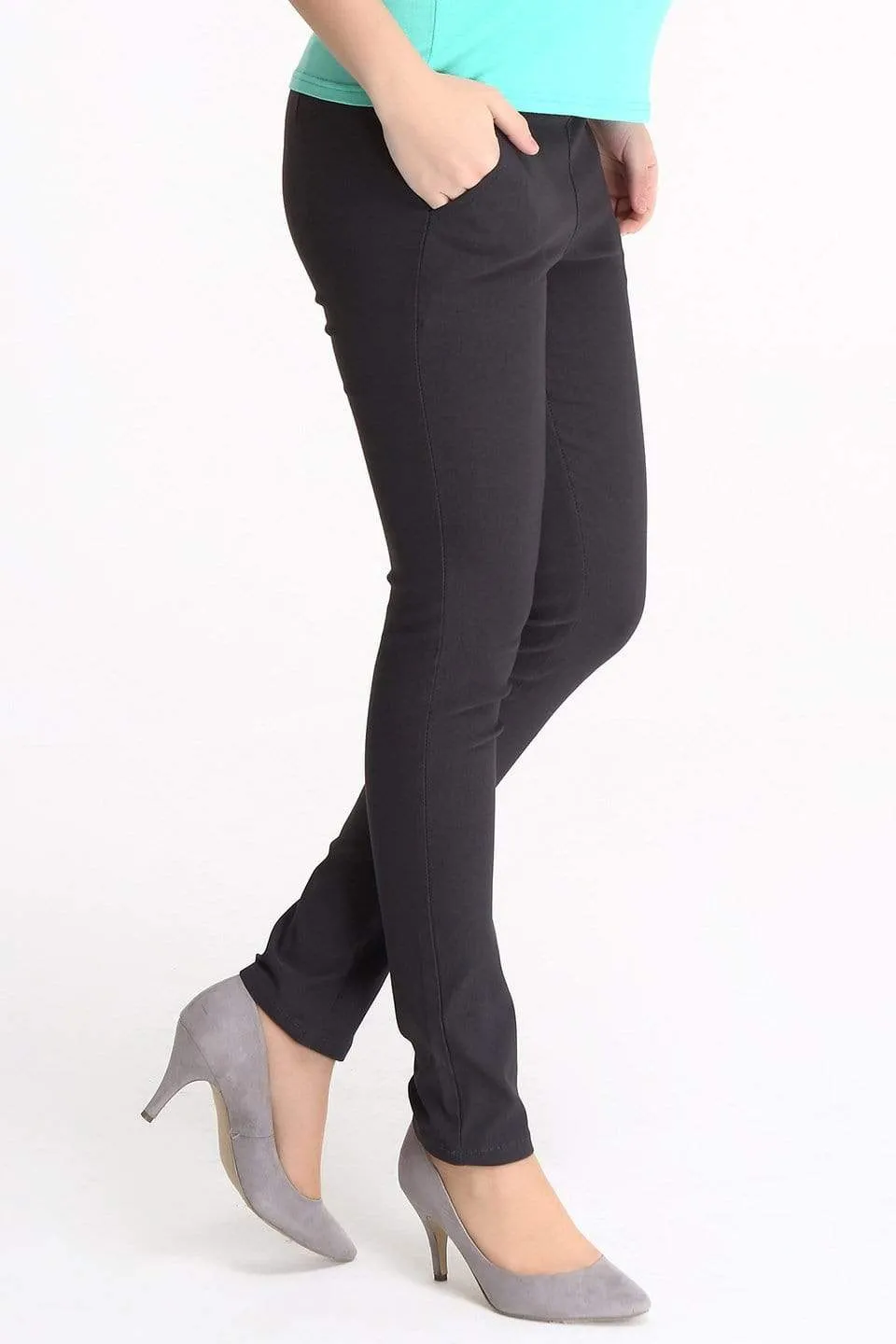 Irene Slim Skinny Super Stretch Maternity Pants Grey