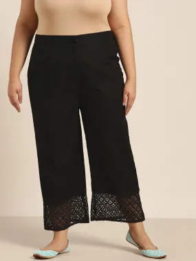 Juniper Black Cotton Flex Embellished Hakoba Pants