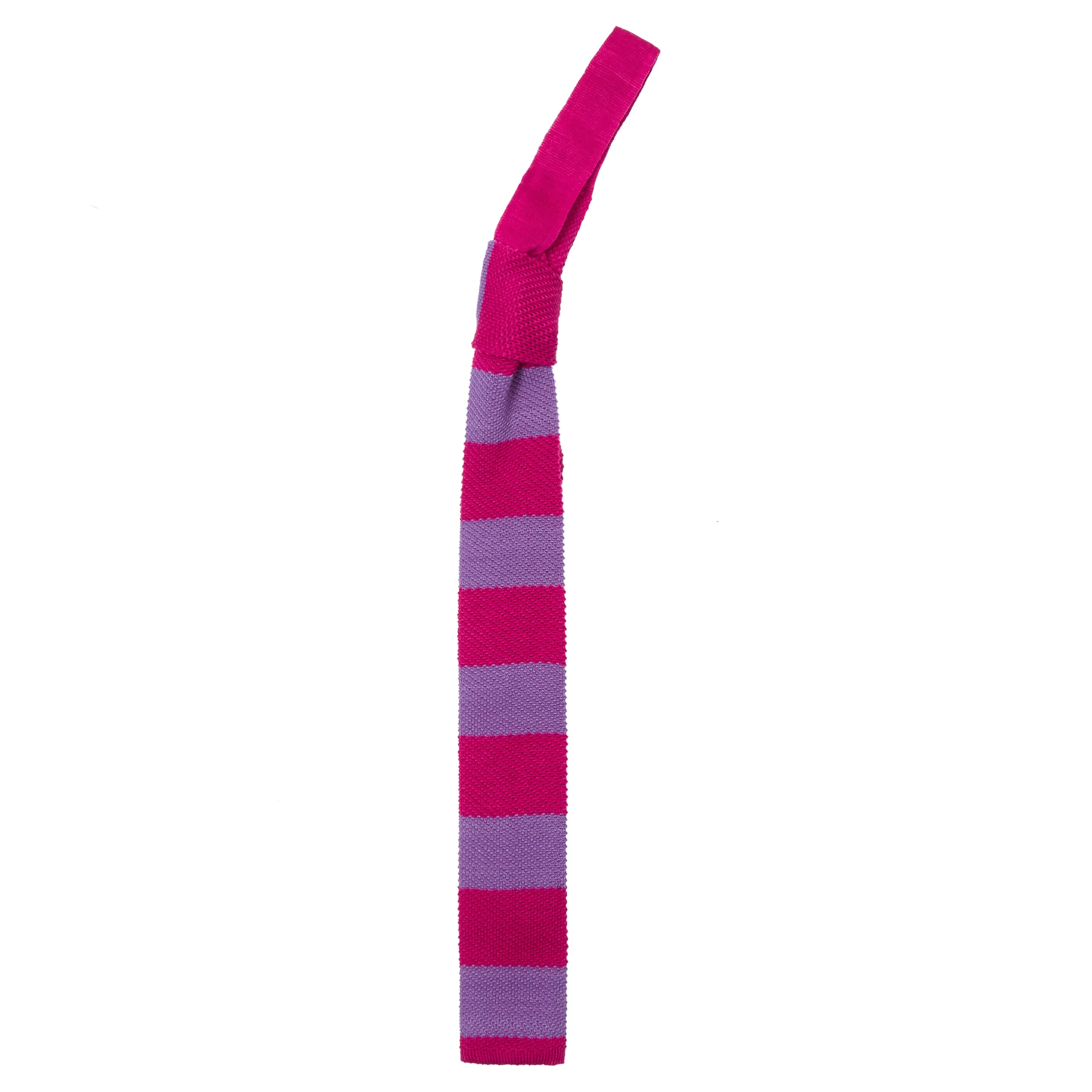 Knitted Tie - Fuchsia & Purple