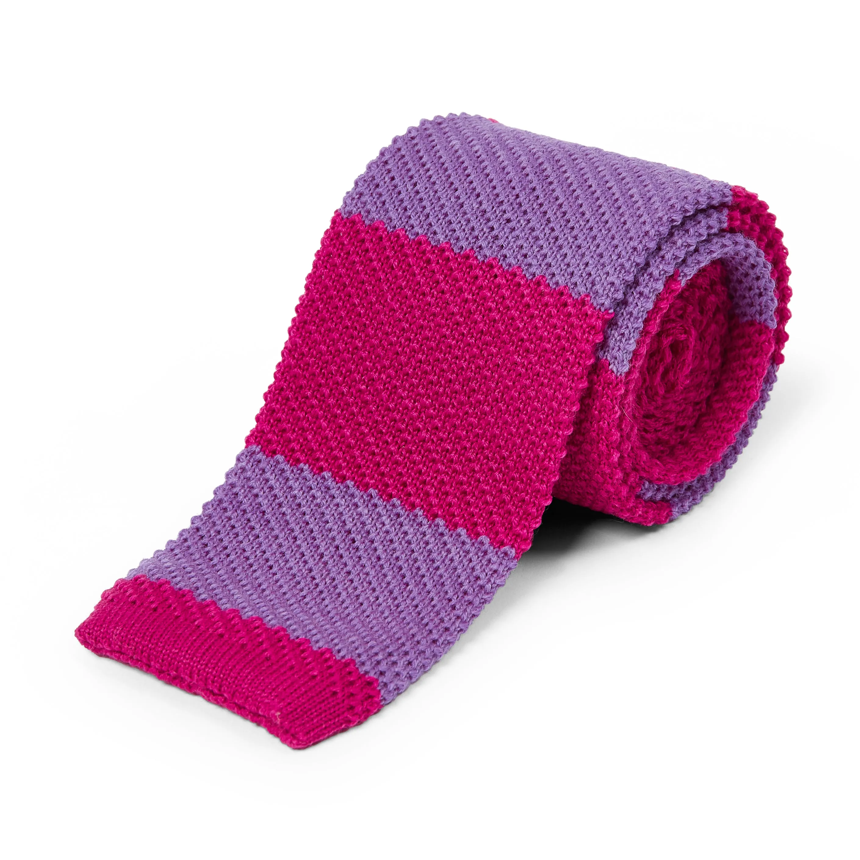 Knitted Tie - Fuchsia & Purple