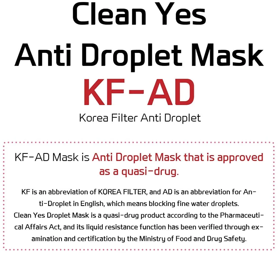 Korean Clean Yes KF-AD 3 Layers Disposable Face Masks - 50 Pcs