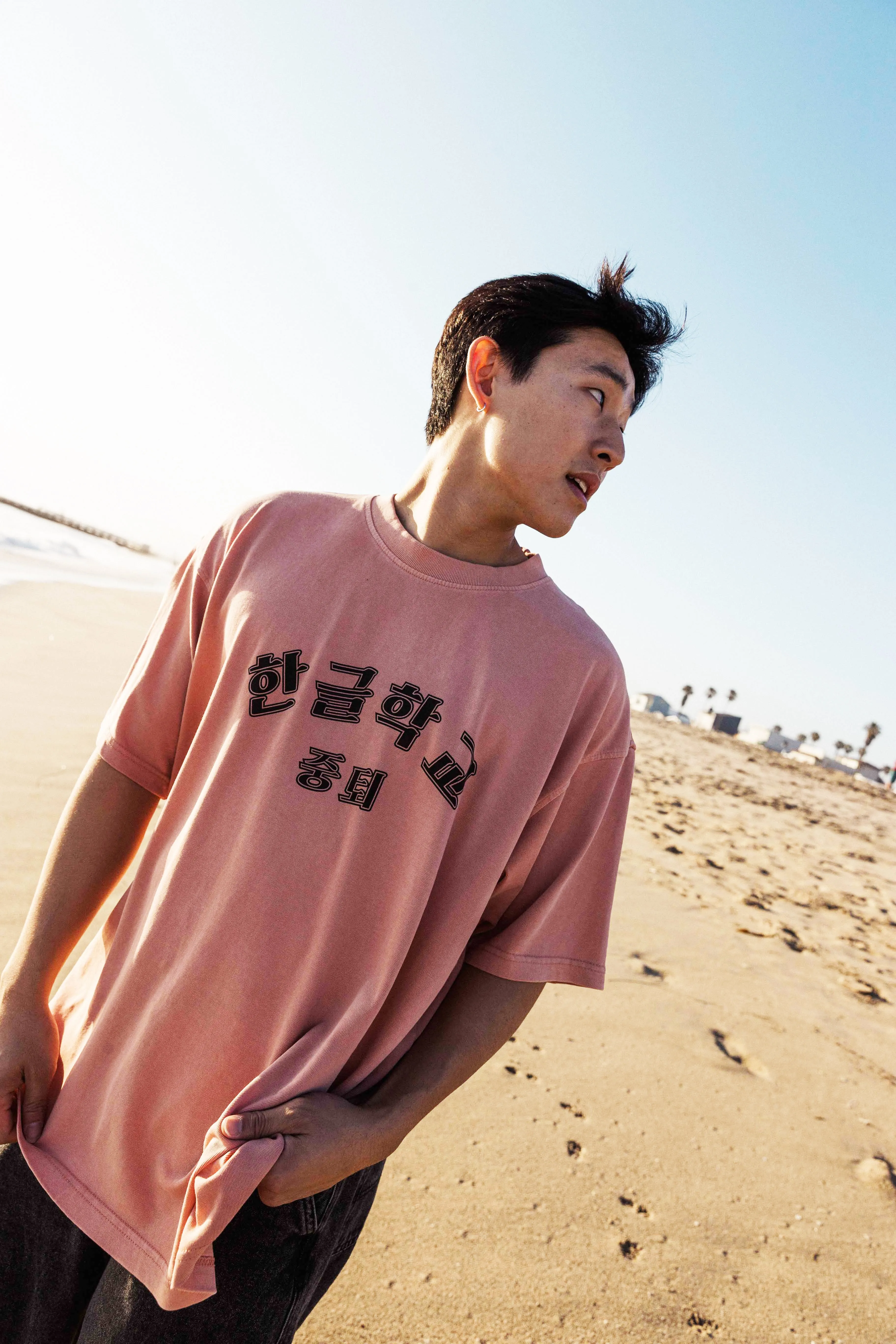 KOREAN SCHOOL DROPOUT TEE (WASHED PINK)