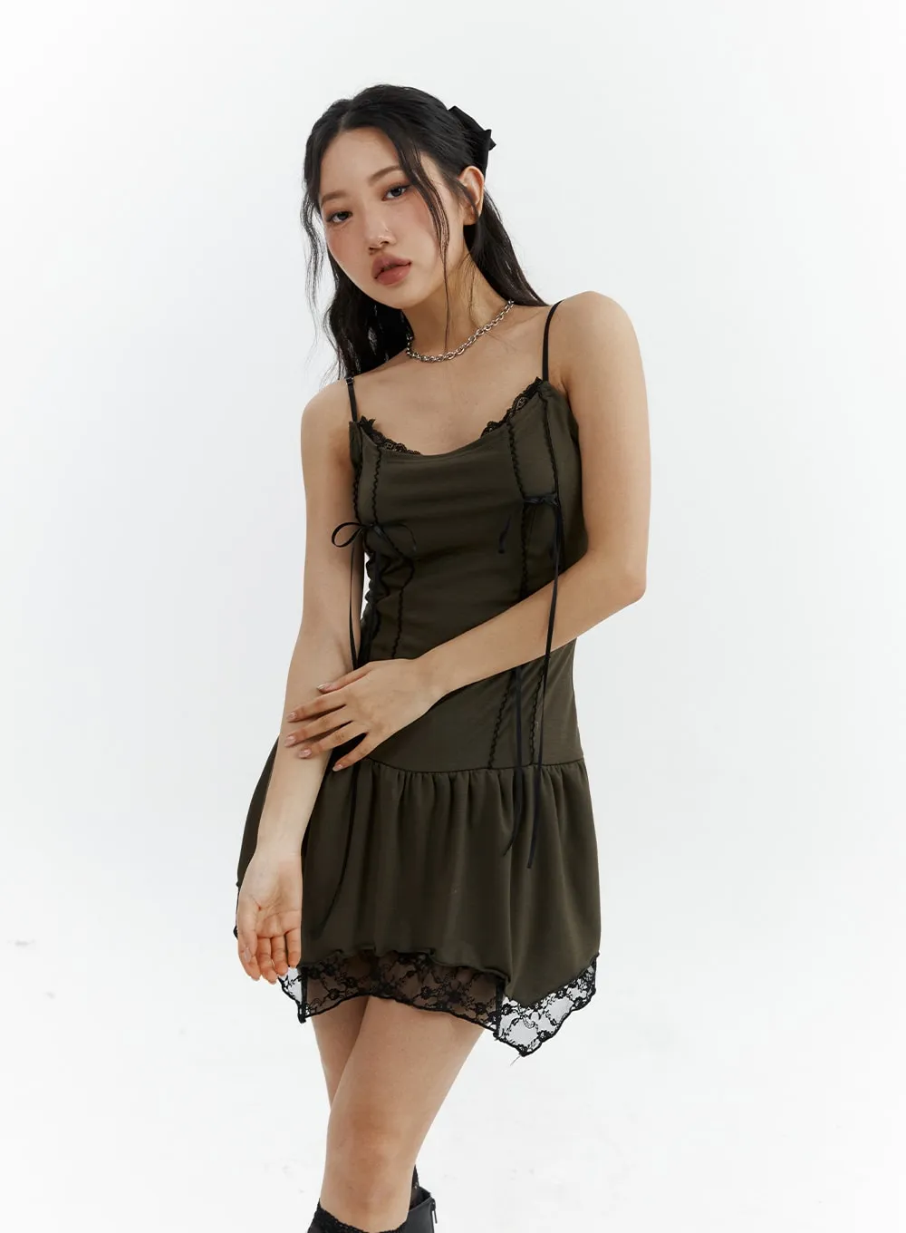 Lace Slim Body Mini Dress CJ424