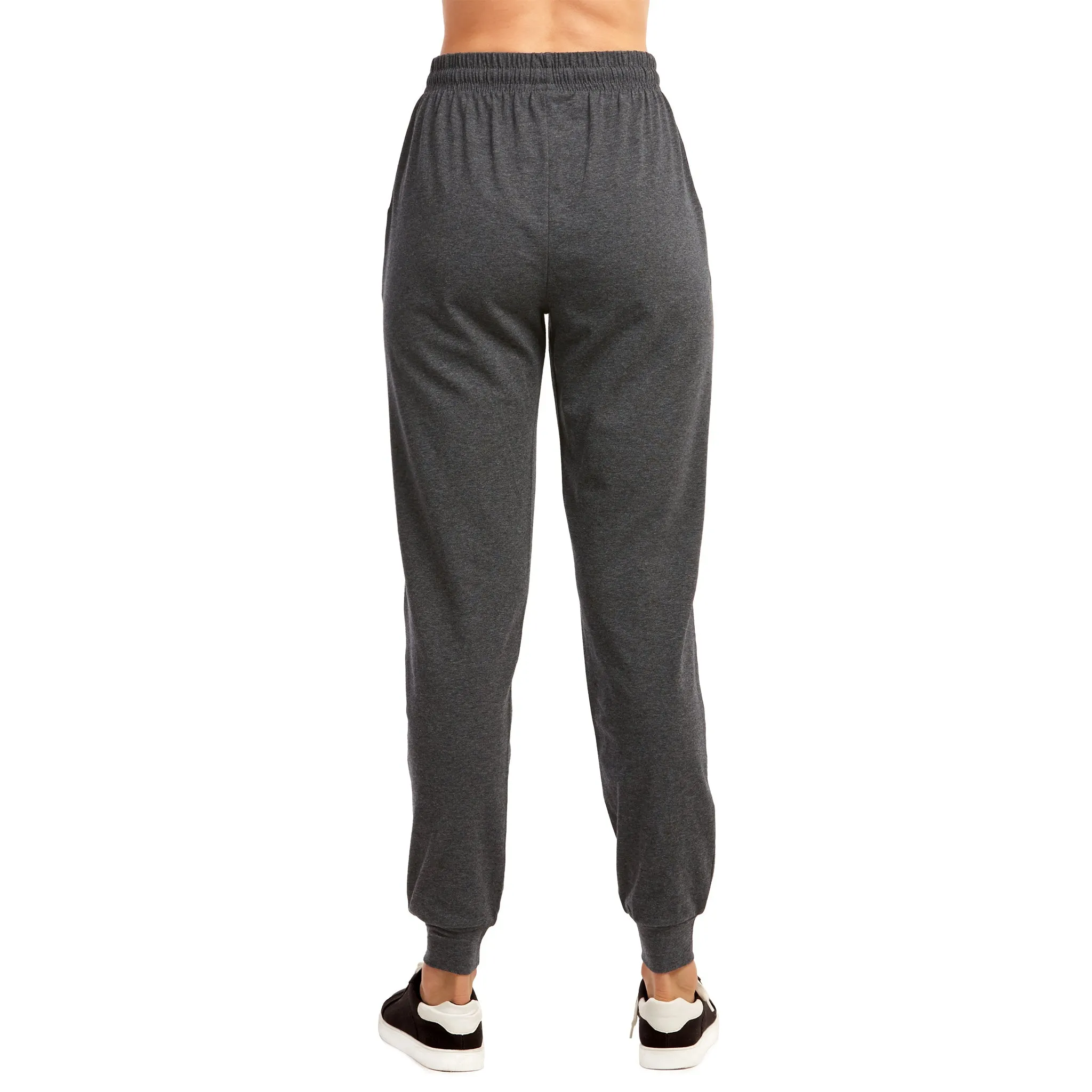 LADIES SINGLE JERSEY COTTON JOGGER PANTS WITH POCKETS (SJC7000_CHC/GR)