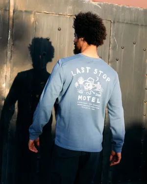 Last Stop Motel - Recycled Mens Sweatshirt - Blue