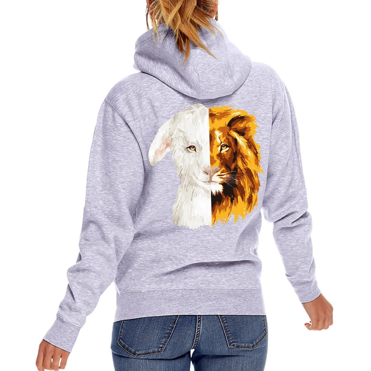 Lion And The Lamb Sweatshirt Hoodie Front/Back Print