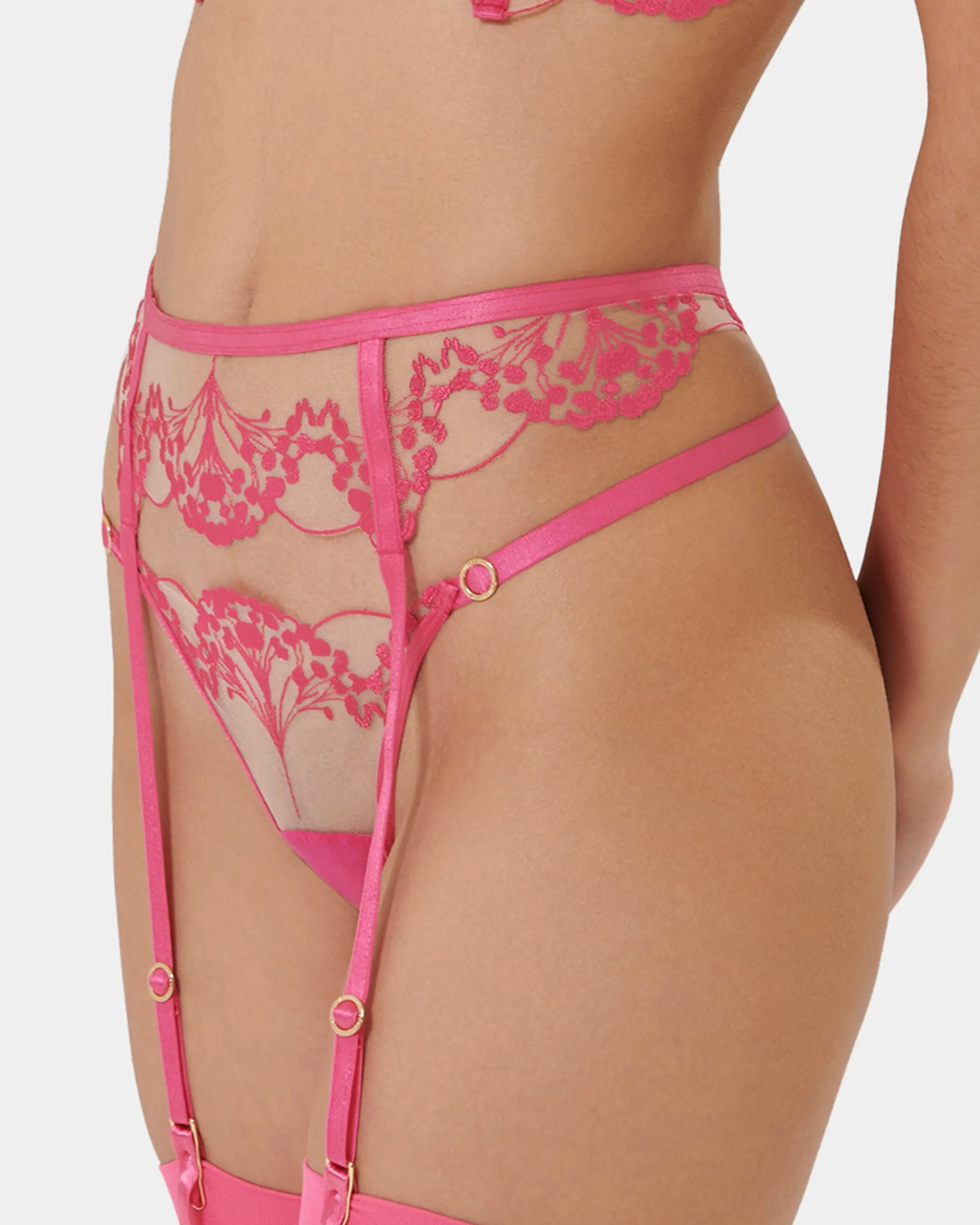 Marisa ECO Suspender Fuchsia Pink/Sheer