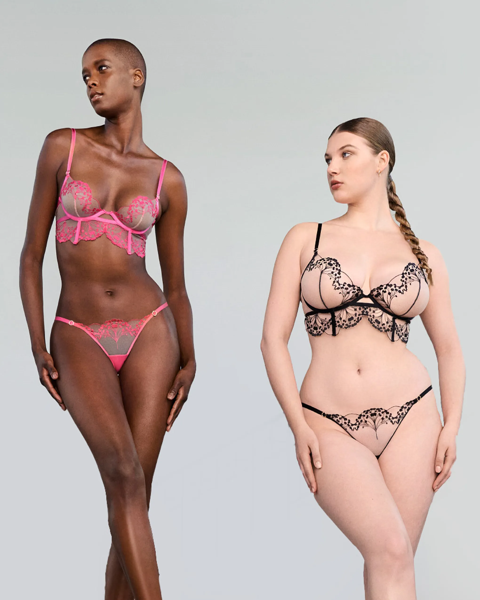 Marisa ECO Suspender Fuchsia Pink/Sheer