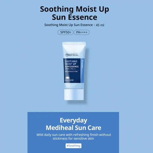 Mediheal Soothing Moist Sun Essence 45ml Moisturizing Korean Beauty