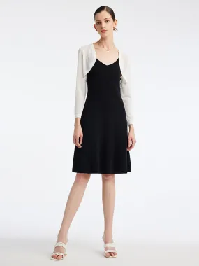 Mulberry Silk Slim Dress And Cardigan Two-Piece Set