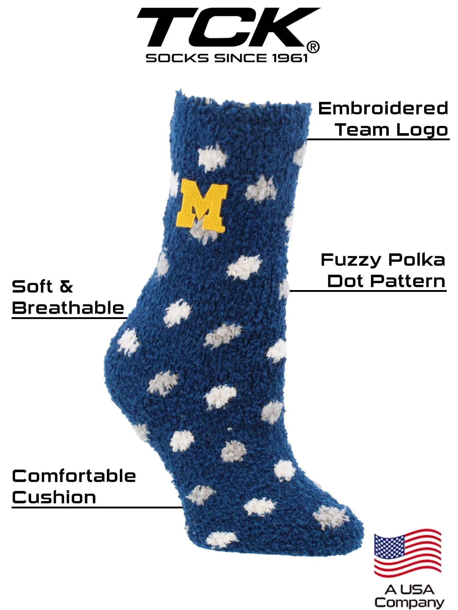 NCAA College Fuzzy Socks For Women & Men, Warm and Cozy Socks Womens Licensed University Sock