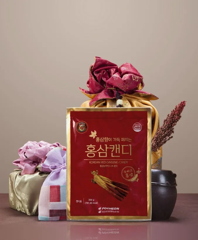 POCHEON Korean Red Ginseng Pop Candy Hongsam Gifts Health Foods Snack