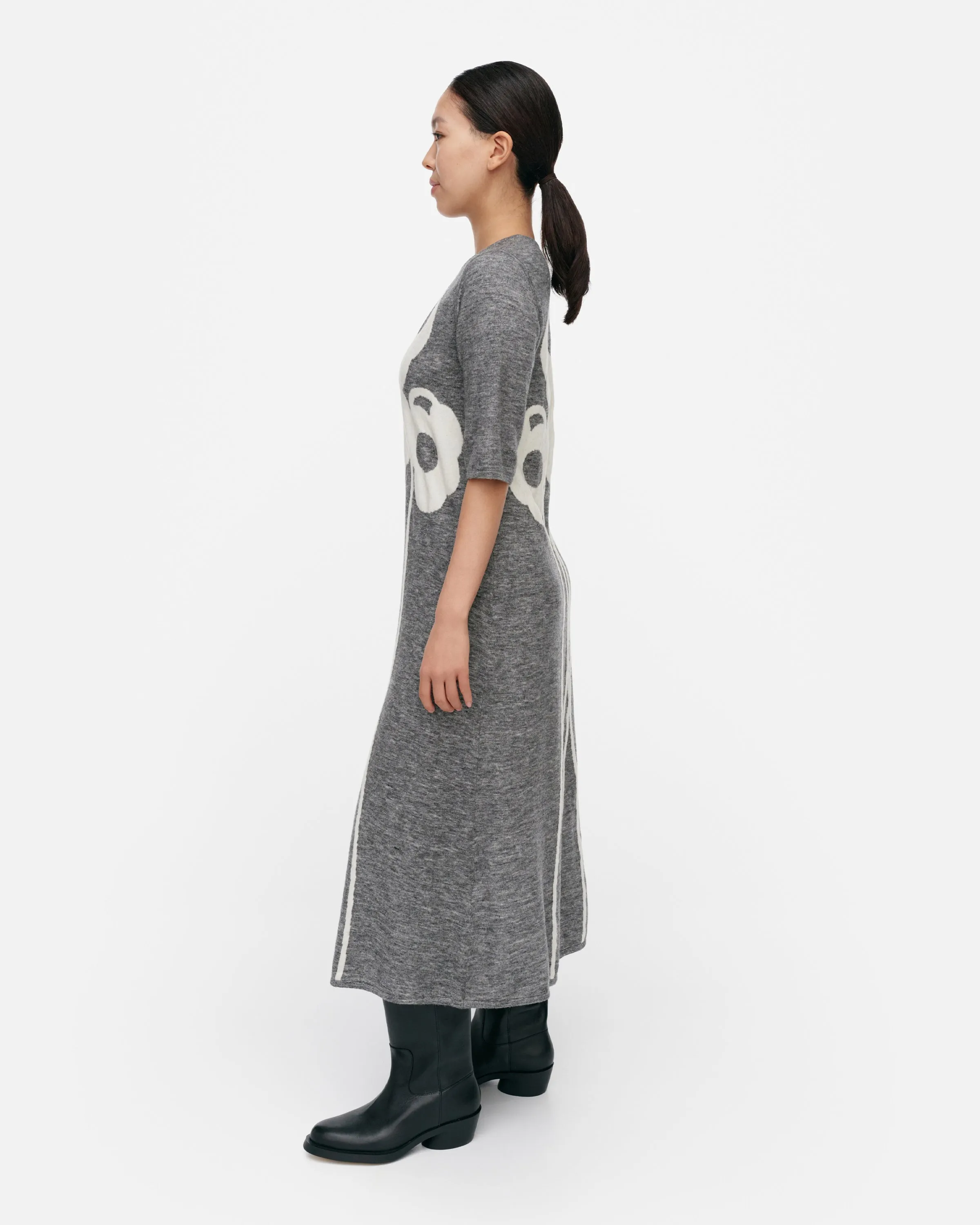 portti lammet knitted wool dress