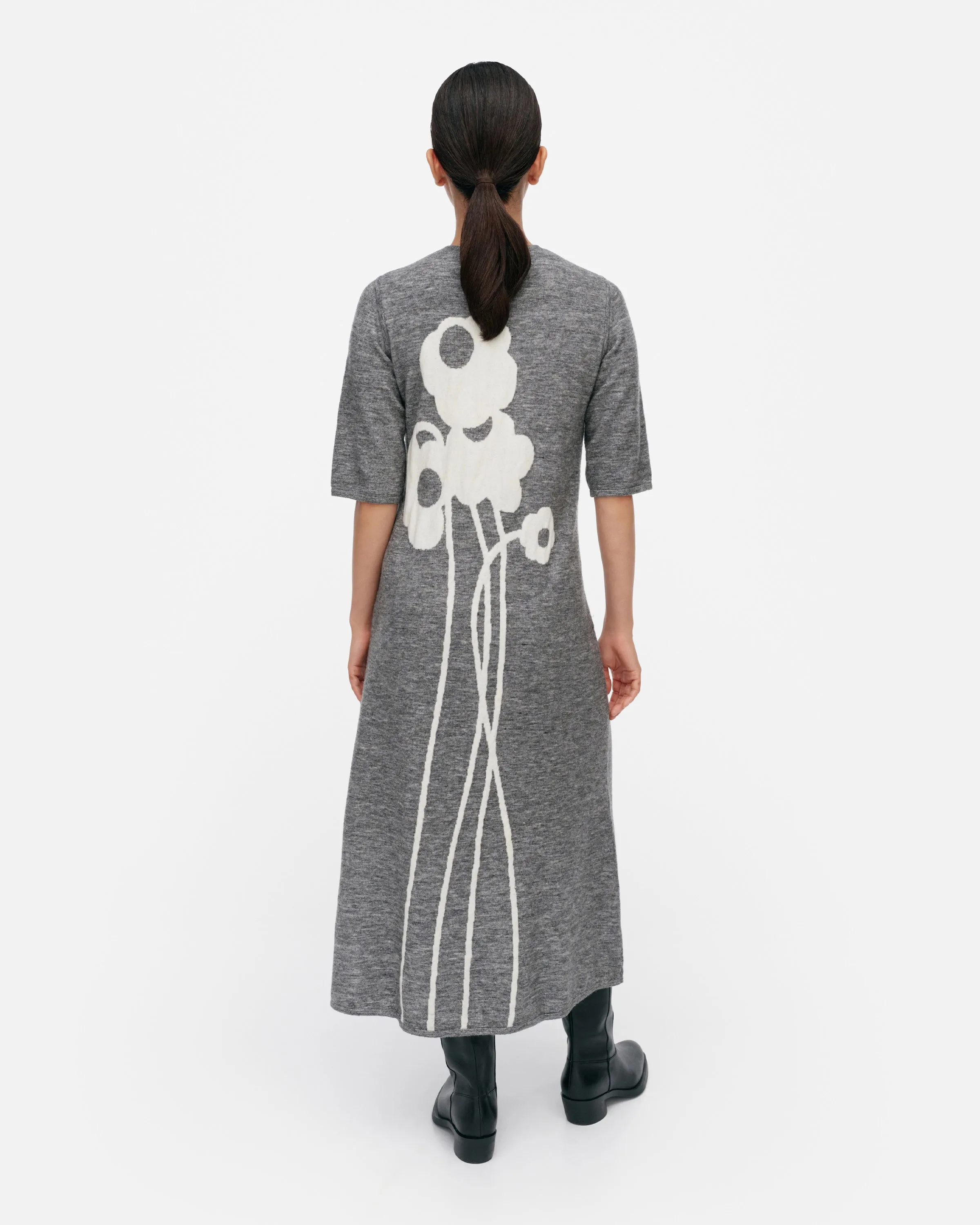 portti lammet knitted wool dress