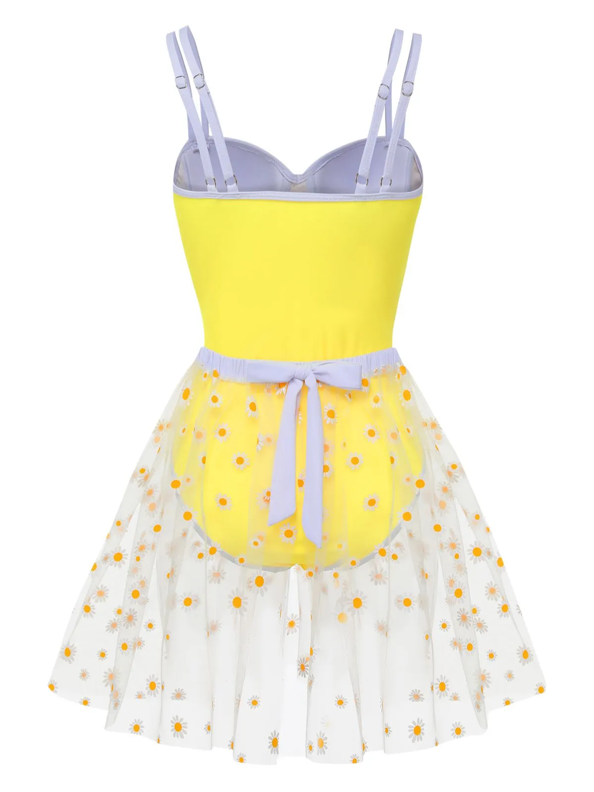 [Pre-Sale] Yellow 1950s Suspender Swimsuit & Daisy Cover-Up