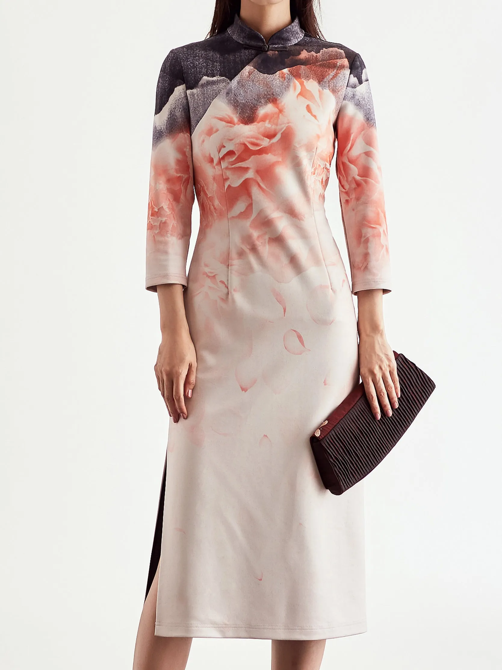 Print Knitted Cheongsam