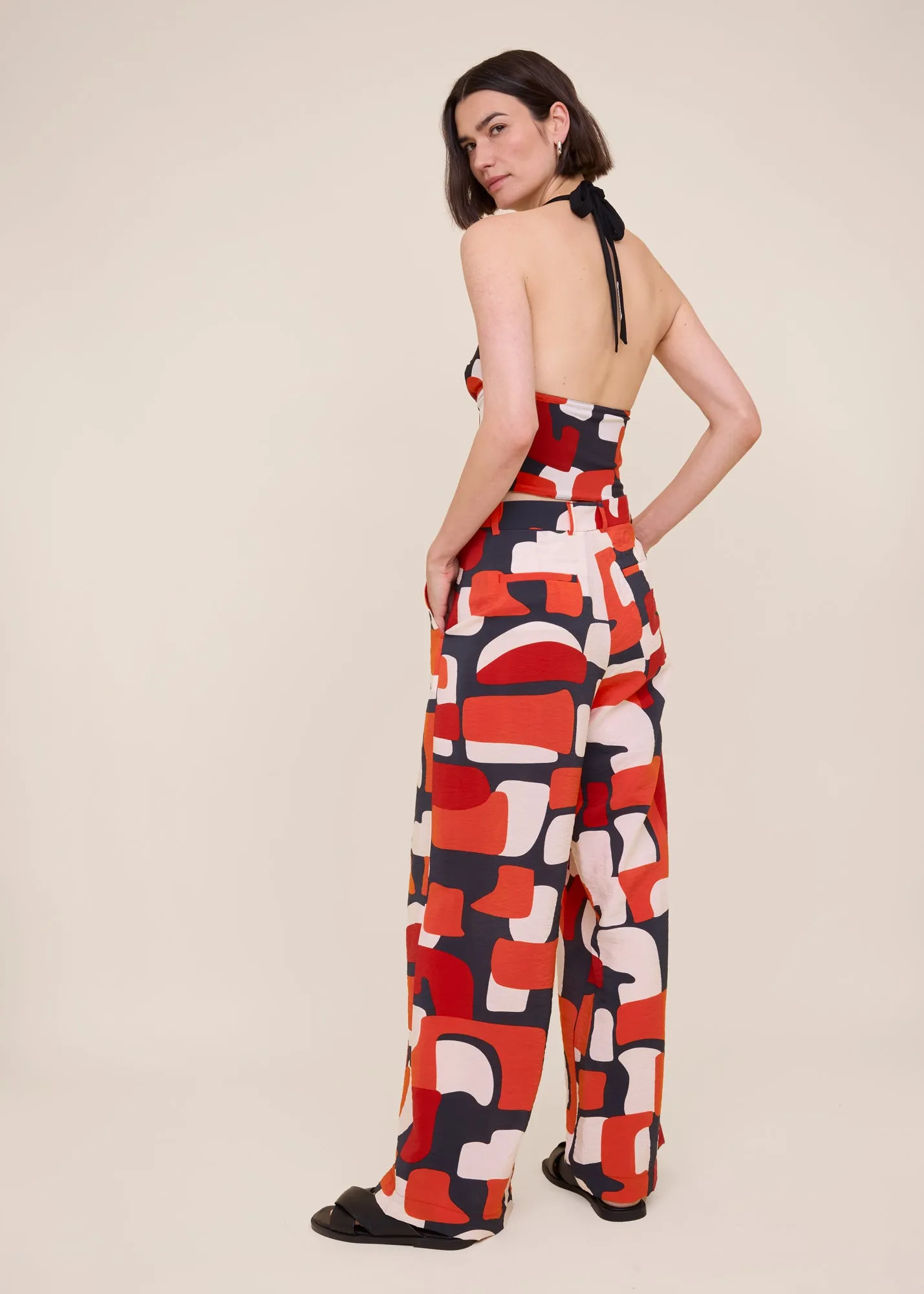 Printed viscose pants