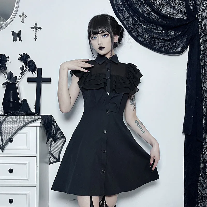 "Addams" Slim Black Dress