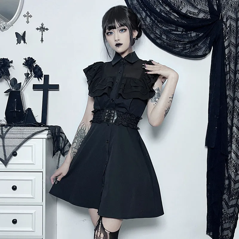 "Addams" Slim Black Dress