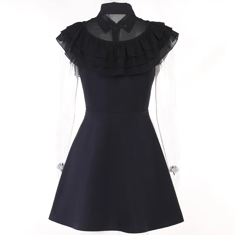 "Addams" Slim Black Dress