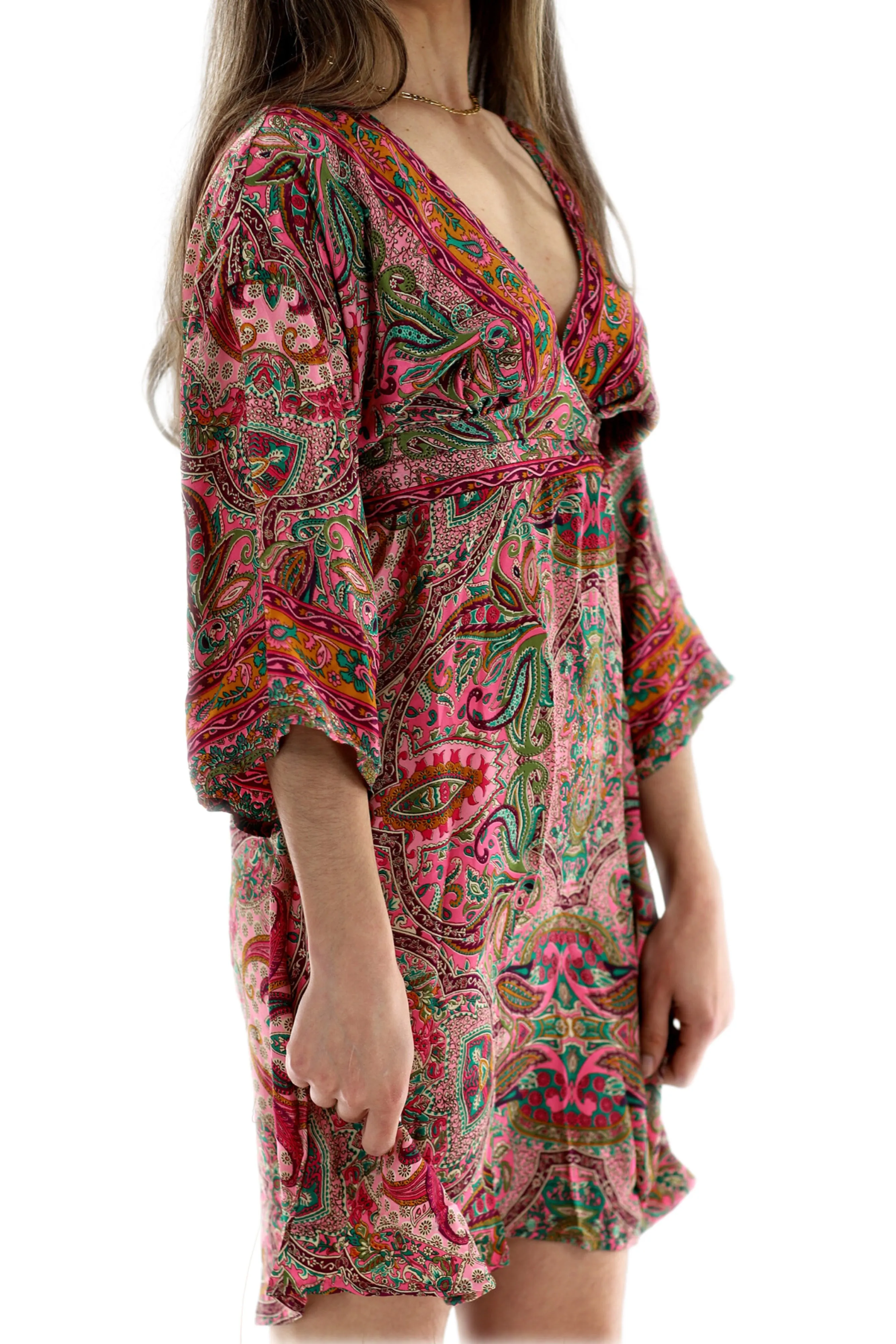 "Allegra" Flowy Paisley Short Dress