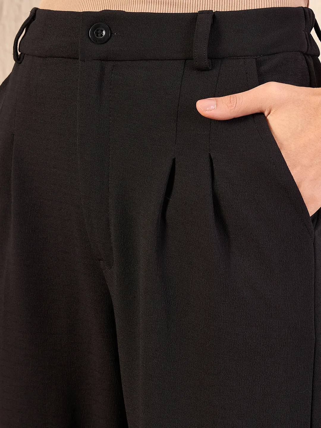 Relaxed Korean Front Pleated Pants