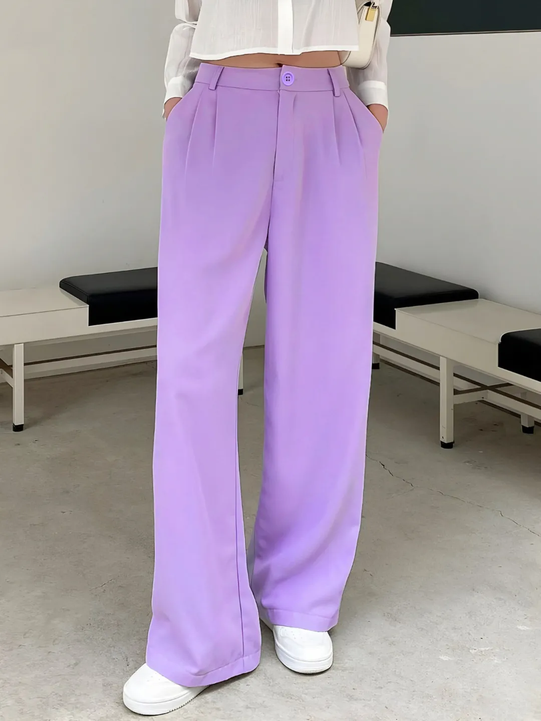 Relaxed Korean Front Pleated Pants