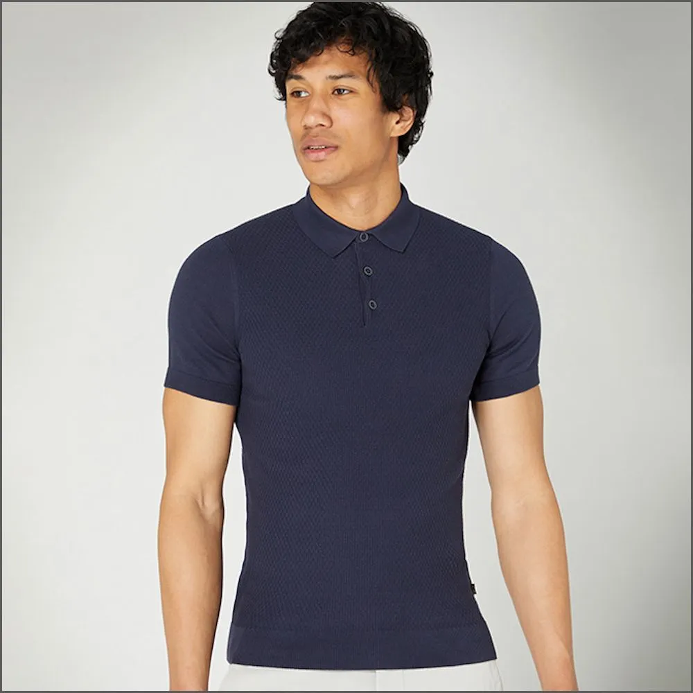 Remus Uomo Slim Fit Knitted Cotton Short Sleeve Polo Shirt>>