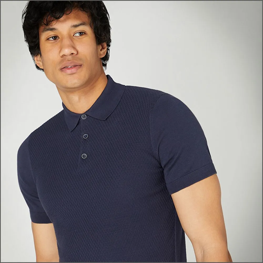 Remus Uomo Slim Fit Knitted Cotton Short Sleeve Polo Shirt>>