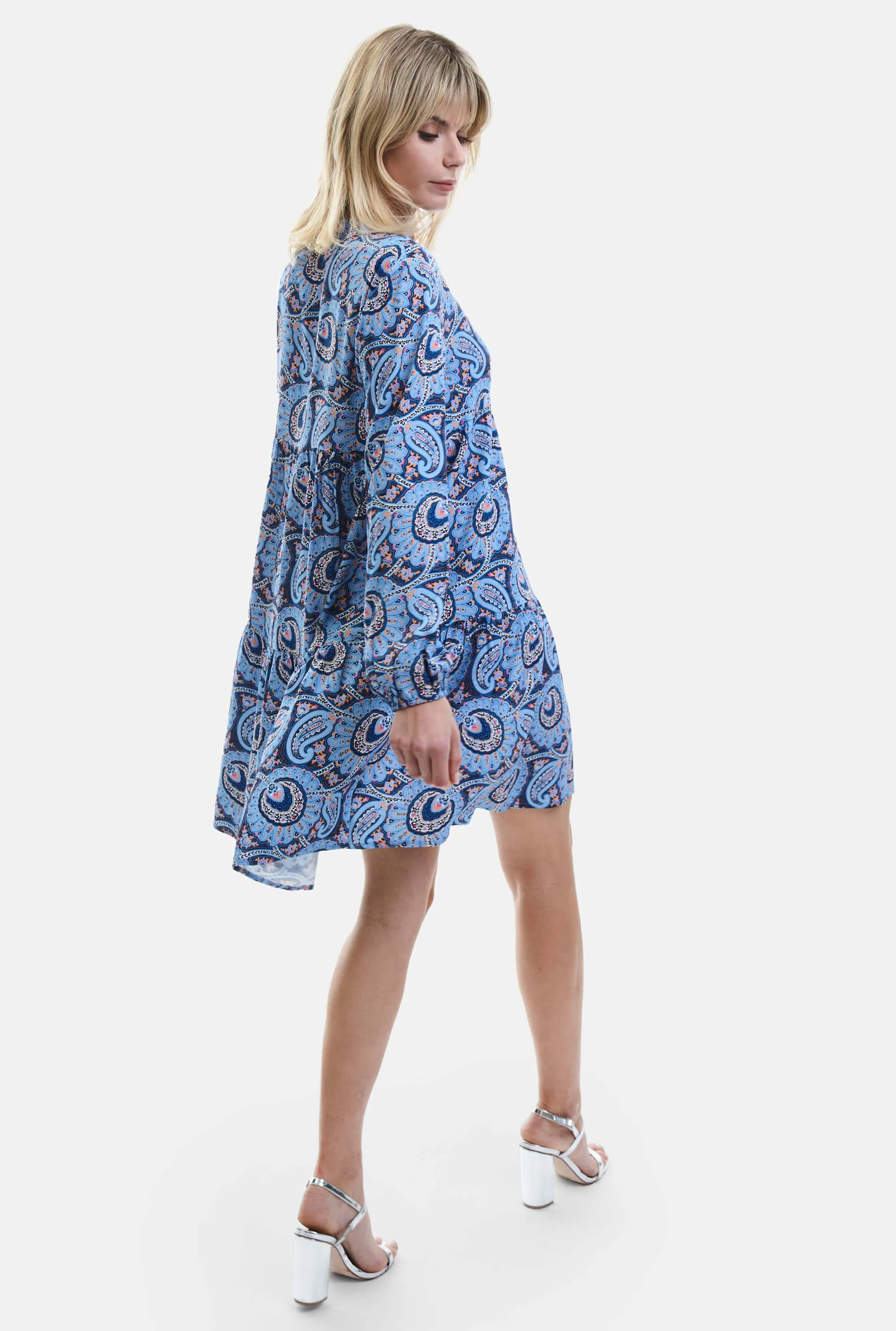 Short Paisley V-neck Dress