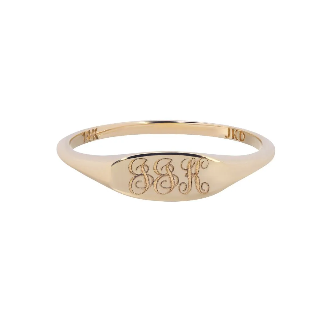 Slim Oval Signet Ring