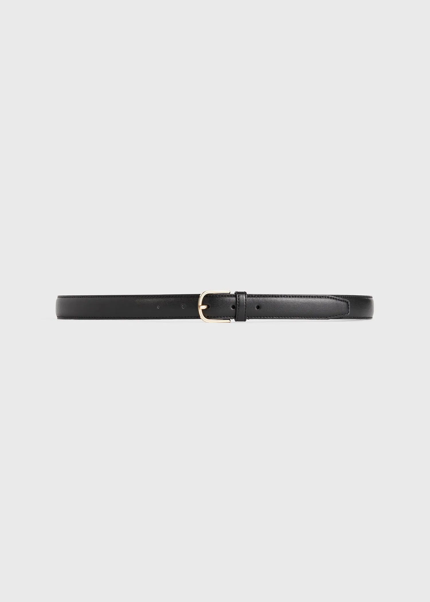 Slim trouser leather belt black