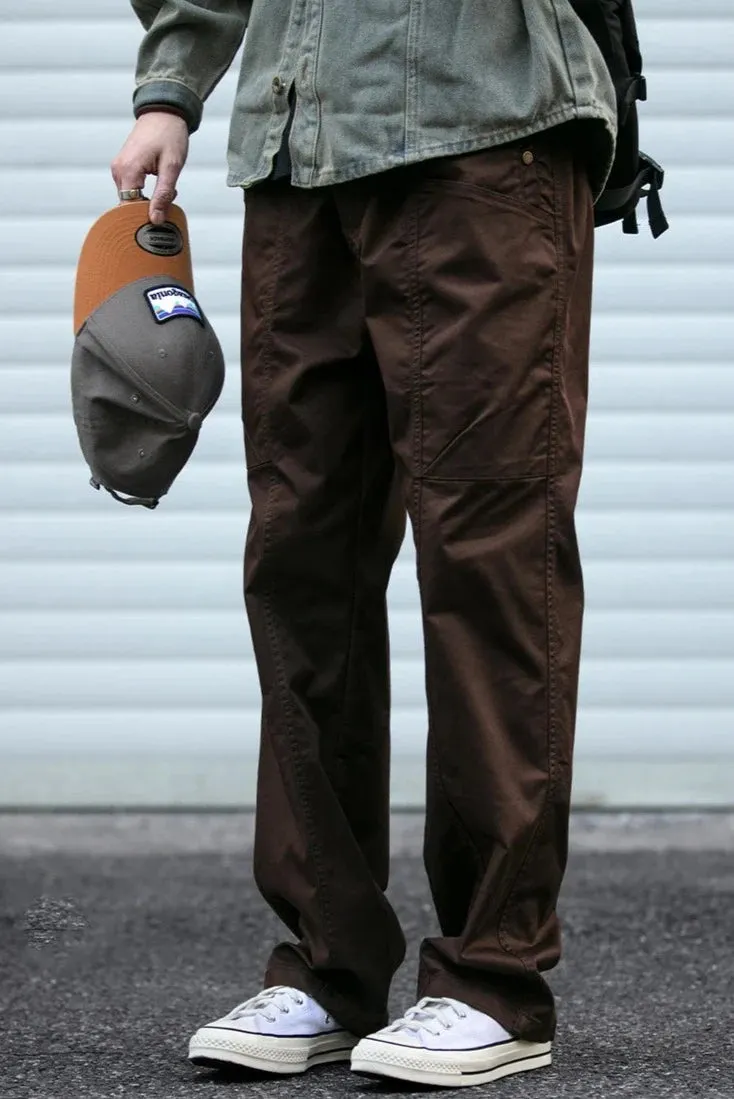 Straight Leg Belted Workwear Pants