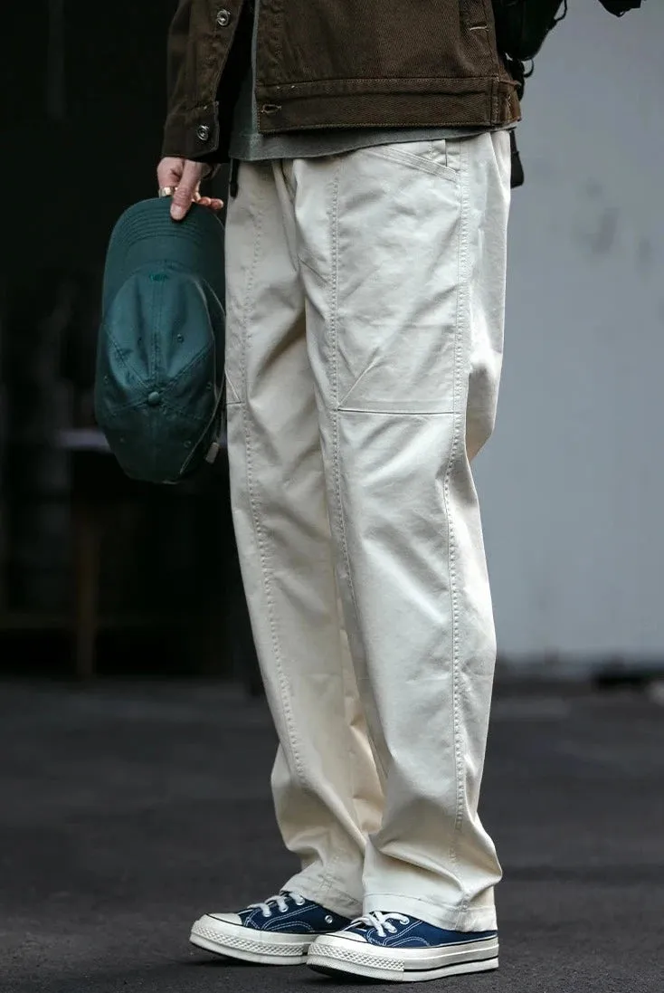 Straight Leg Belted Workwear Pants