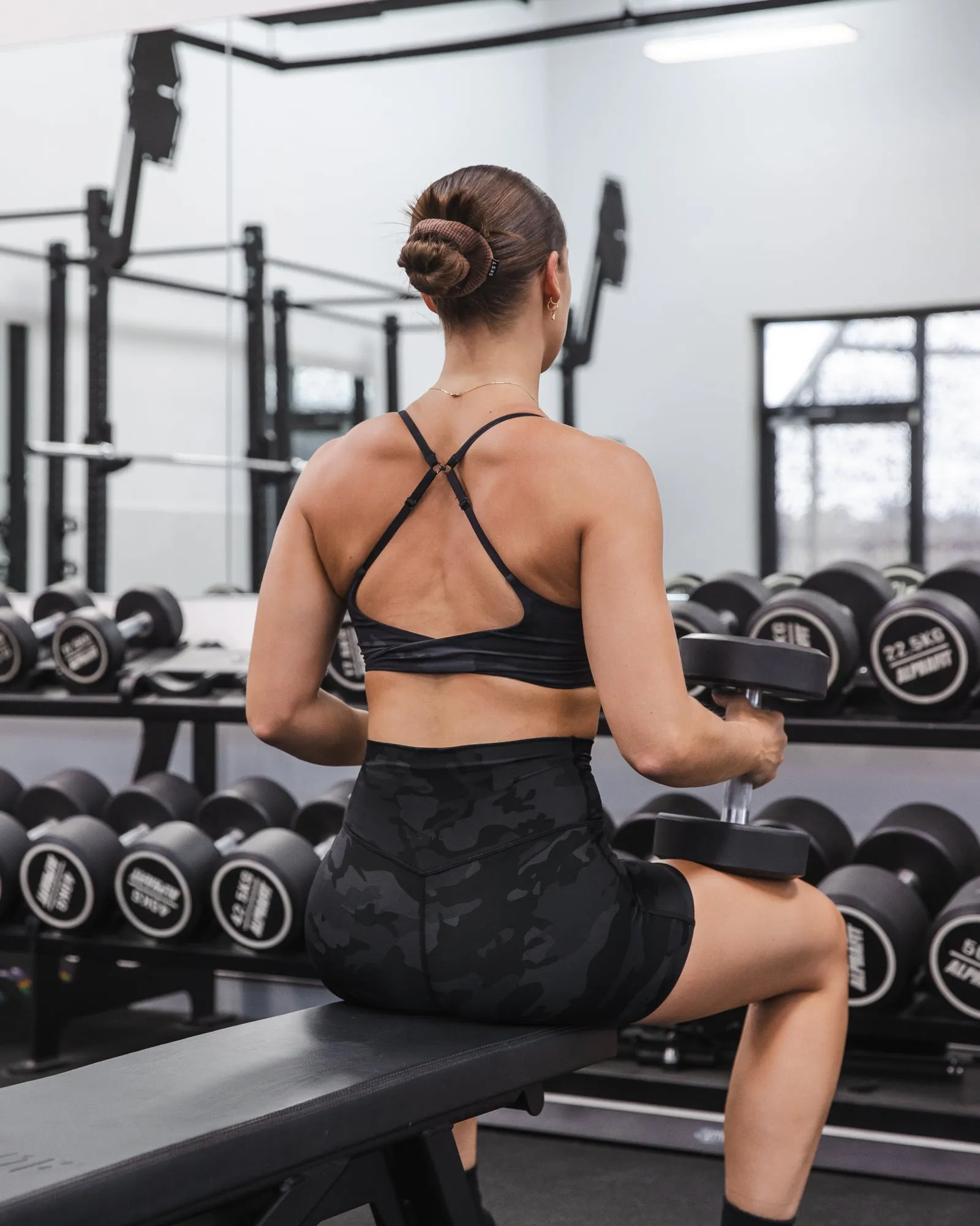 Twist Sports Bra - Black Camo