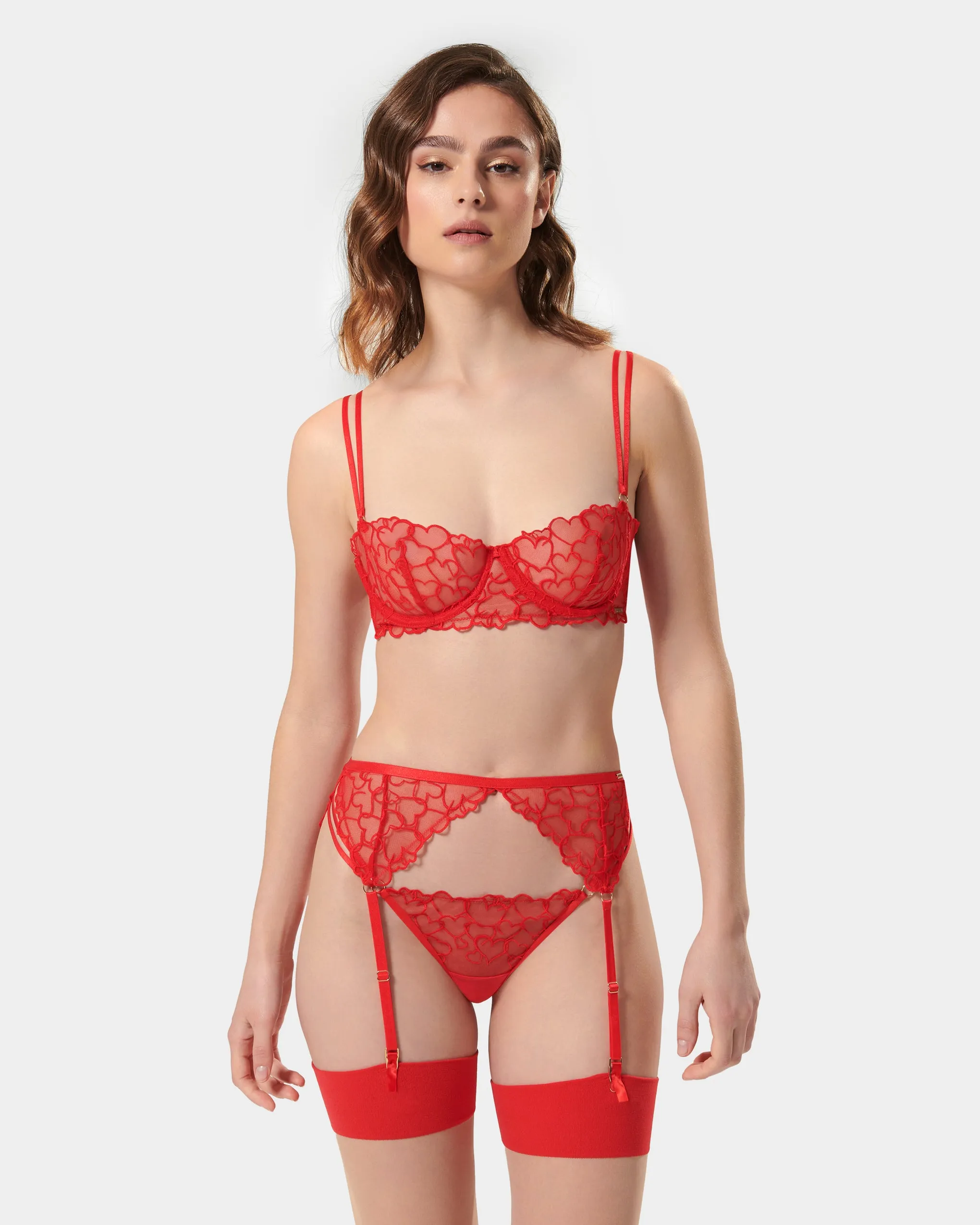 Valentina Suspender Red