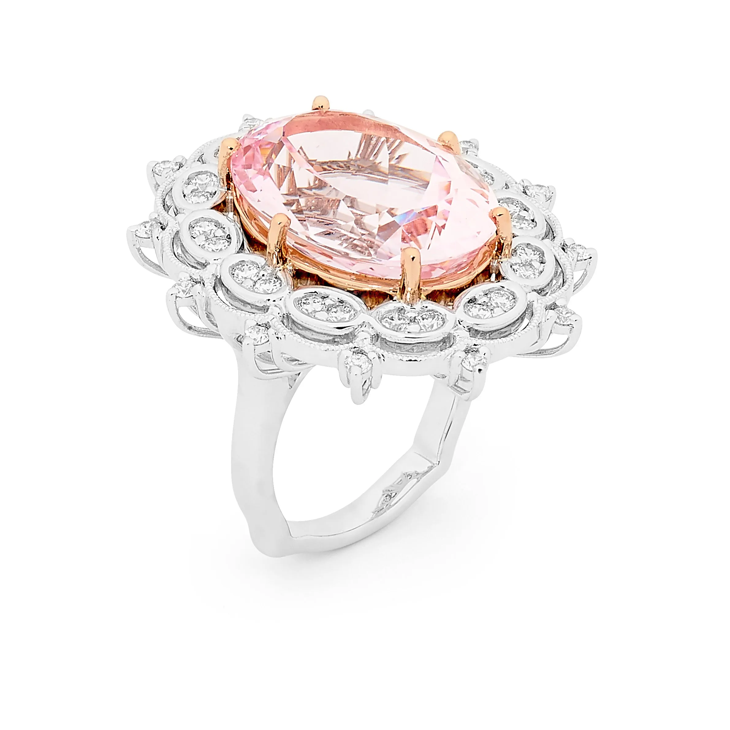 Vintage Style Morganite & Diamond Ring