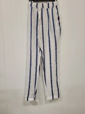 White and Blue Linen Pants