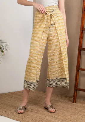 Wood Block Pareo Pants (Yellow)